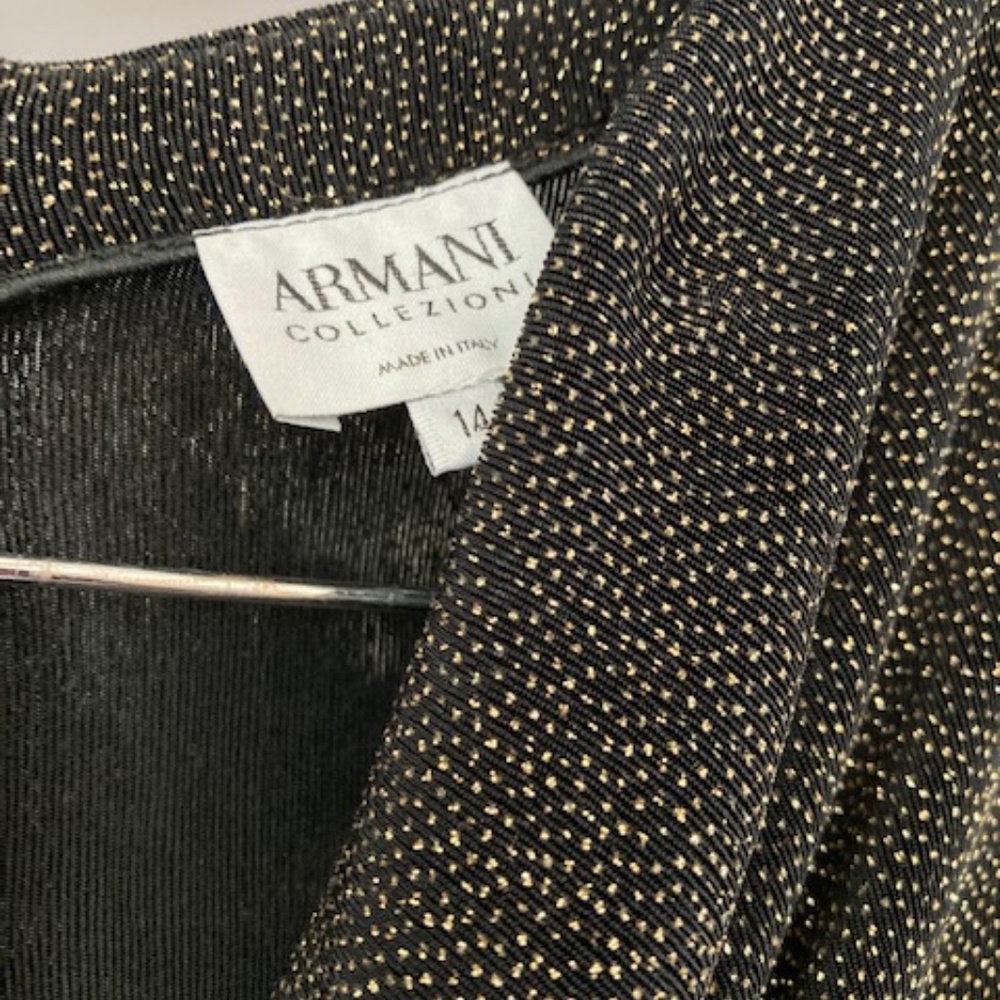 Armani Collezioni Black and Gold Sparkle Dress